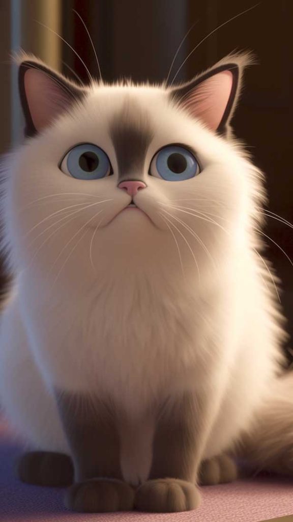 布娃娃猫，皮克斯风格， | Aitime丨人人都是大画师-Aitime丨人人都是大画师