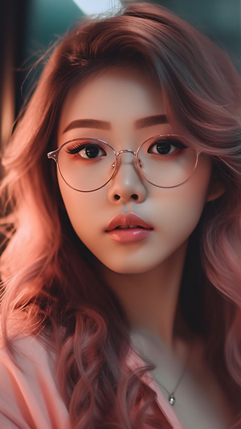 戴眼镜的气质美女 | Aitime丨人人都是大画师-Aitime丨人人都是大画师