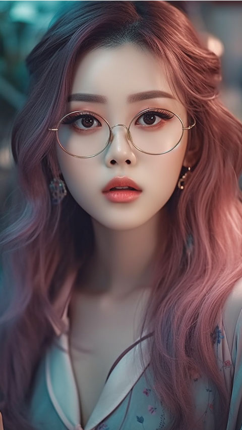 戴眼镜的高冷美女 | Aitime丨人人都是大画师-Aitime丨人人都是大画师