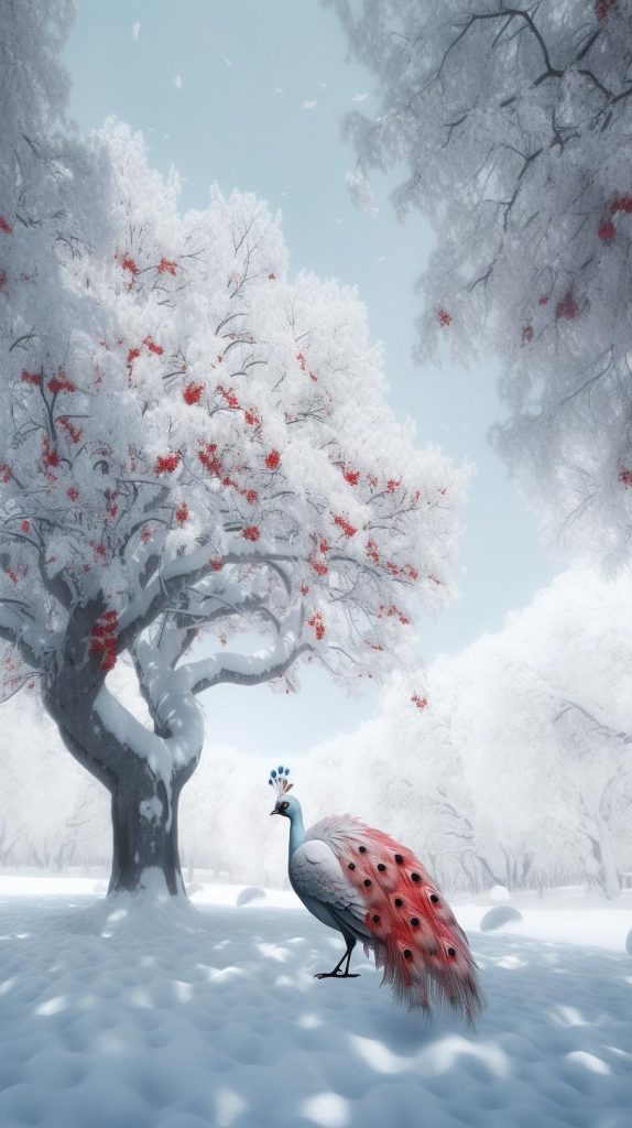美丽的白孔雀 | Aitime丨人人都是大画师洁白如雪-Aitime丨人人都是大画师