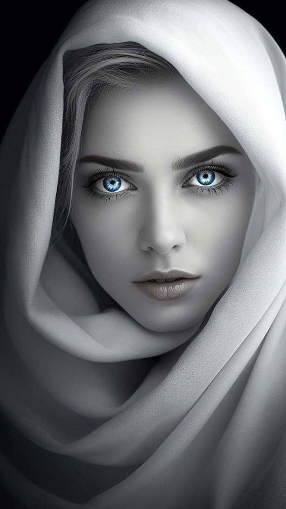 蓝眼睛女人 | Aitime丨人人都是大画师-Aitime丨人人都是大画师