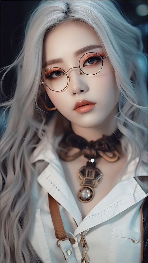 戴眼镜的高冷美女 | Aitime丨人人都是大画师-Aitime丨人人都是大画师