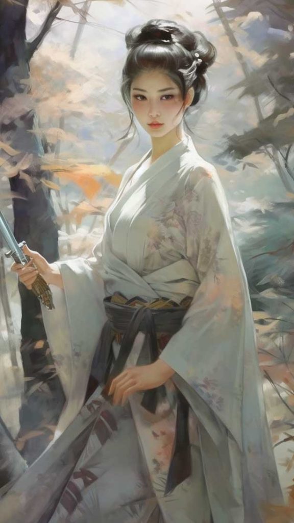 一位身着传统东方服饰女孩 | Aitime丨人人都是大画师-Aitime丨人人都是大画师