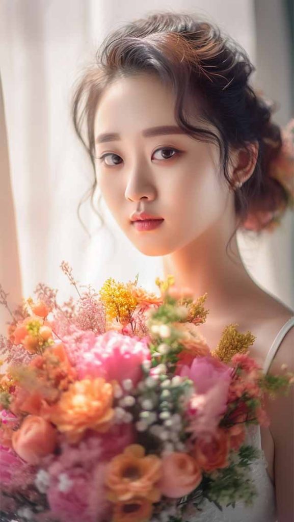 捧花女孩 | Aitime丨人人都是大画师写实-Aitime丨人人都是大画师