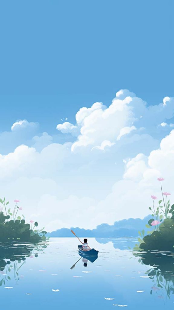立夏节气，湖上，划船 | Aitime丨人人都是大画师-Aitime丨人人都是大画师