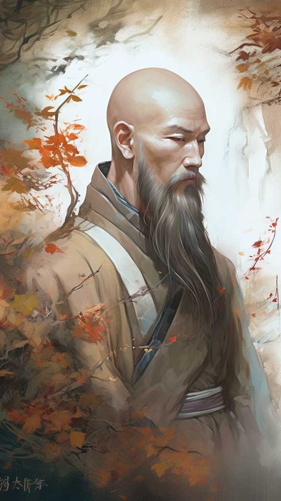一位长胡须中国僧人 | Aitime丨人人都是大画师-Aitime丨人人都是大画师