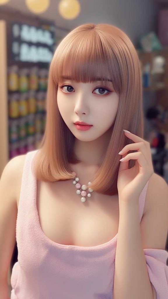 V领连衣裙黄头发美女 | Aitime丨人人都是大画师-Aitime丨人人都是大画师