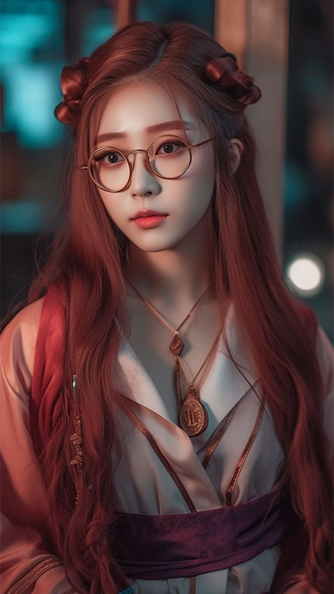 戴眼镜的气质美女 | Aitime丨人人都是大画师-Aitime丨人人都是大画师