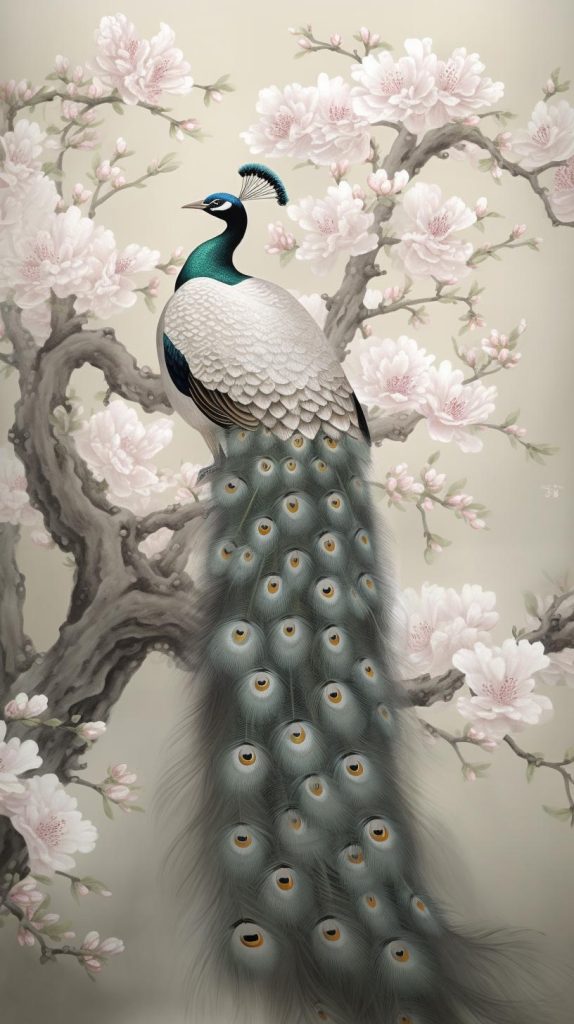 白羽孔雀 | Aitime丨人人都是大画师国风-Aitime丨人人都是大画师