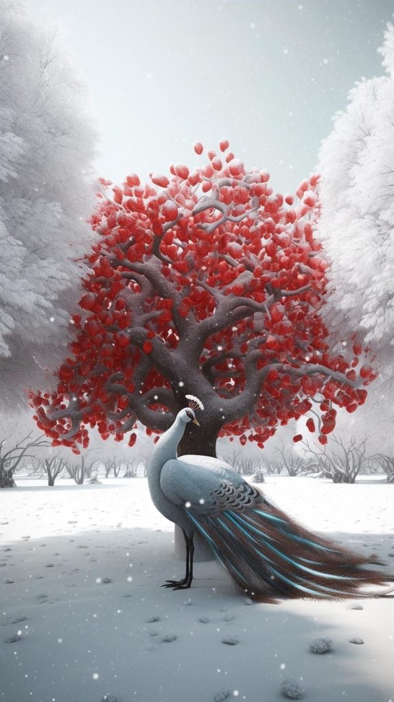 美丽的白孔雀插图2