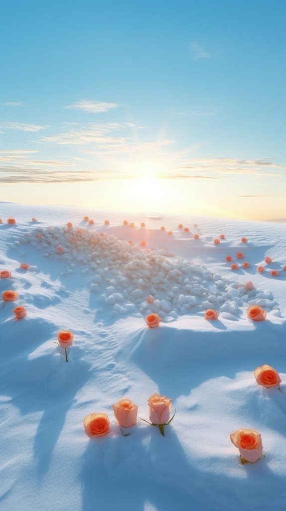 雪地玫瑰花插图2