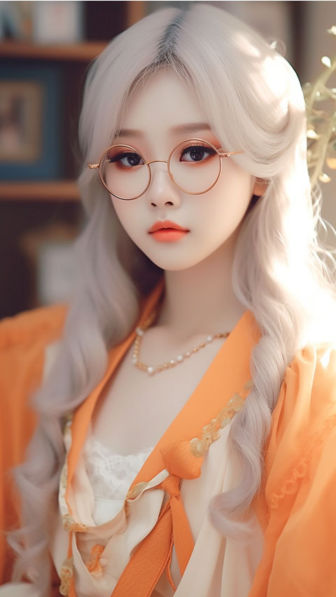 戴眼镜的美女 | Aitime丨人人都是大画师-Aitime丨人人都是大画师