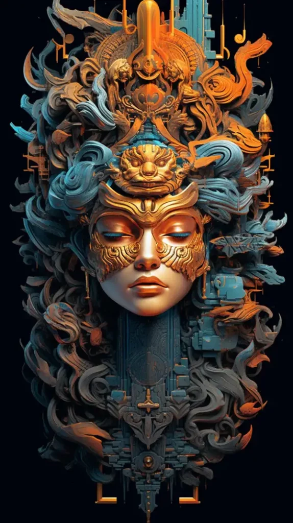 女性头像，细节幻想艺术风格 | Aitime丨人人都是大画师-Aitime丨人人都是大画师