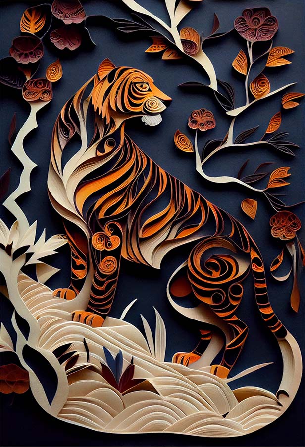 纸插图，生肖虎 | Aitime丨人人都是大画师-Aitime丨人人都是大画师