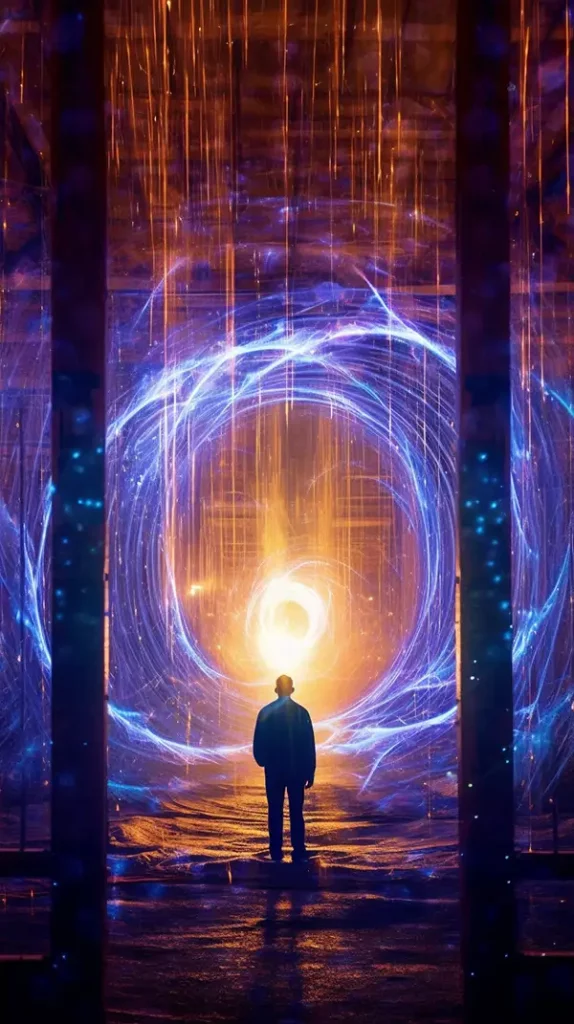 科幻灯光秀，霓虹灯，光纤，神秘的仪式 | Aitime丨人人都是大画师-Aitime丨人人都是大画师