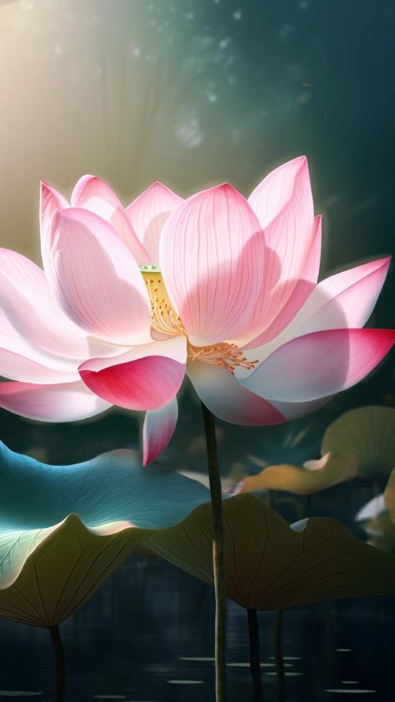 淡淡的粉红渐变白莲花 | Aitime丨人人都是大画师-Aitime丨人人都是大画师