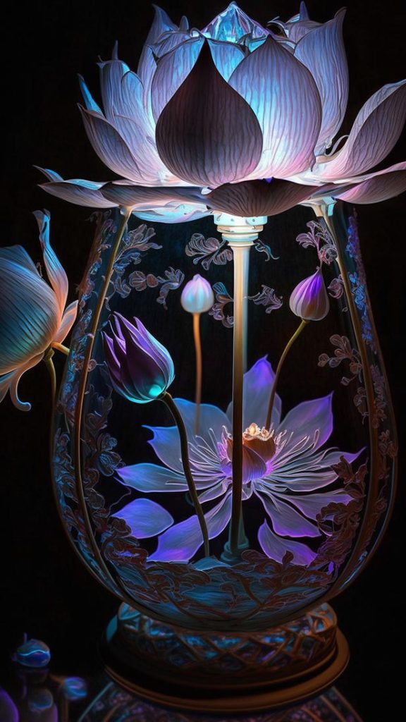 莲花灯和百合灯 | Aitime丨人人都是大画师-Aitime丨人人都是大画师