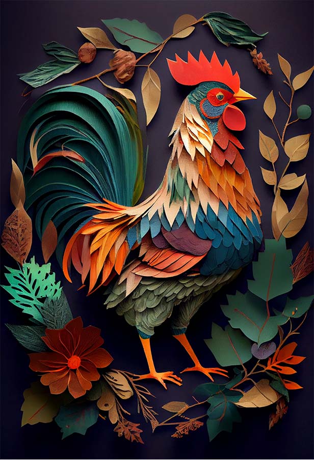 纸插画、生肖鸡 | Aitime丨人人都是大画师-Aitime丨人人都是大画师