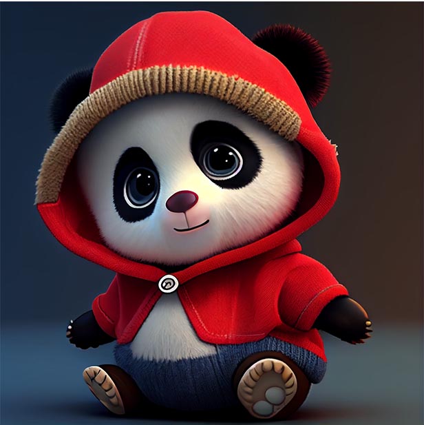 超级可爱的熊猫宝宝-Ai关键词  Midjourney关键词 Ai绘画教程 Ai绘画 设计资源 设计教程
