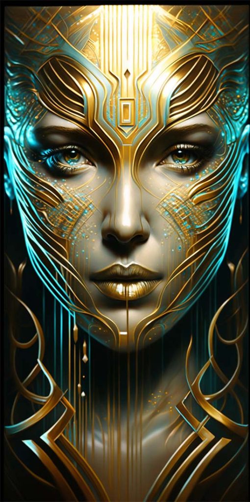 一张女人脸的画是用各种线条和条子做成的插图 一张女人脸的画是用各种线条和条子做成的