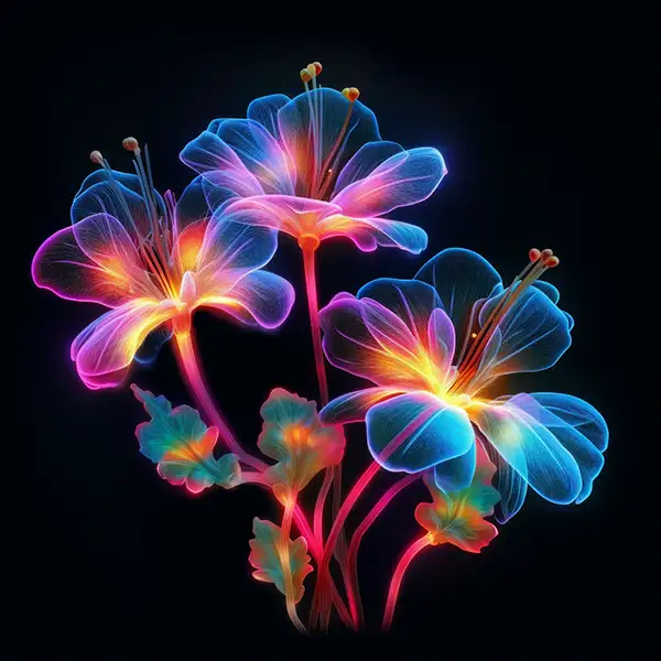 鲜艳的花朵、霓虹灯 | Aitime丨人人都是大画师-Aitime丨人人都是大画师