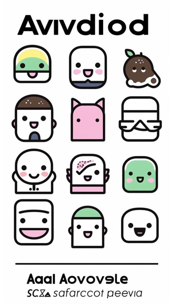 可爱的 kawaii advocados 矢量图标 | Aitime丨人人都是大画师-Aitime丨人人都是大画师