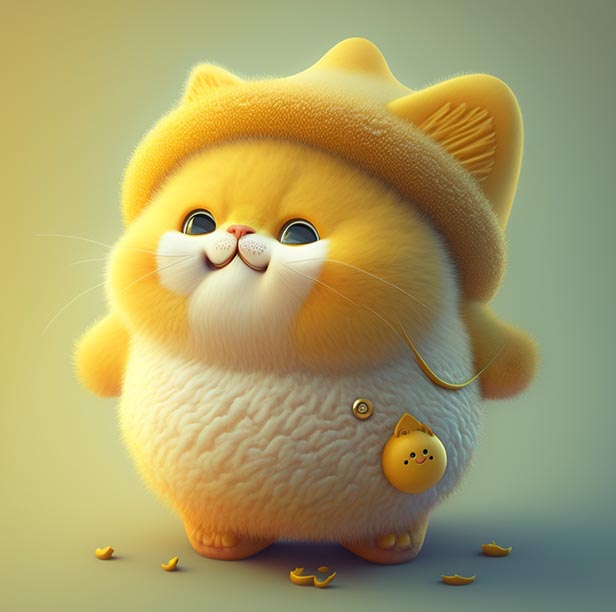 超级可爱的黄色肥猫 | Aitime丨人人都是大画师-Aitime丨人人都是大画师