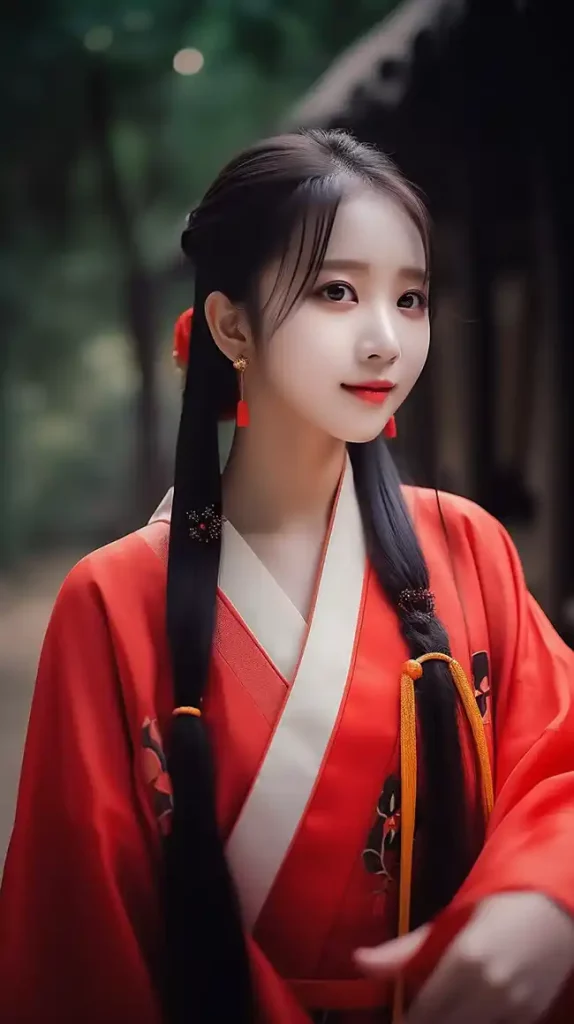 一个穿着汉服的中国女孩 | Aitime丨人人都是大画师-Aitime丨人人都是大画师