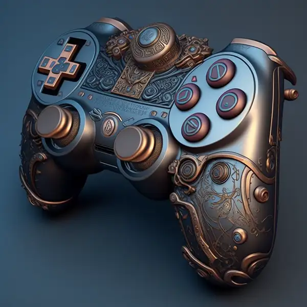 playstation游戏板，蒸汽朋克，金属，逼真 | Aitime丨人人都是大画师-Aitime丨人人都是大画师