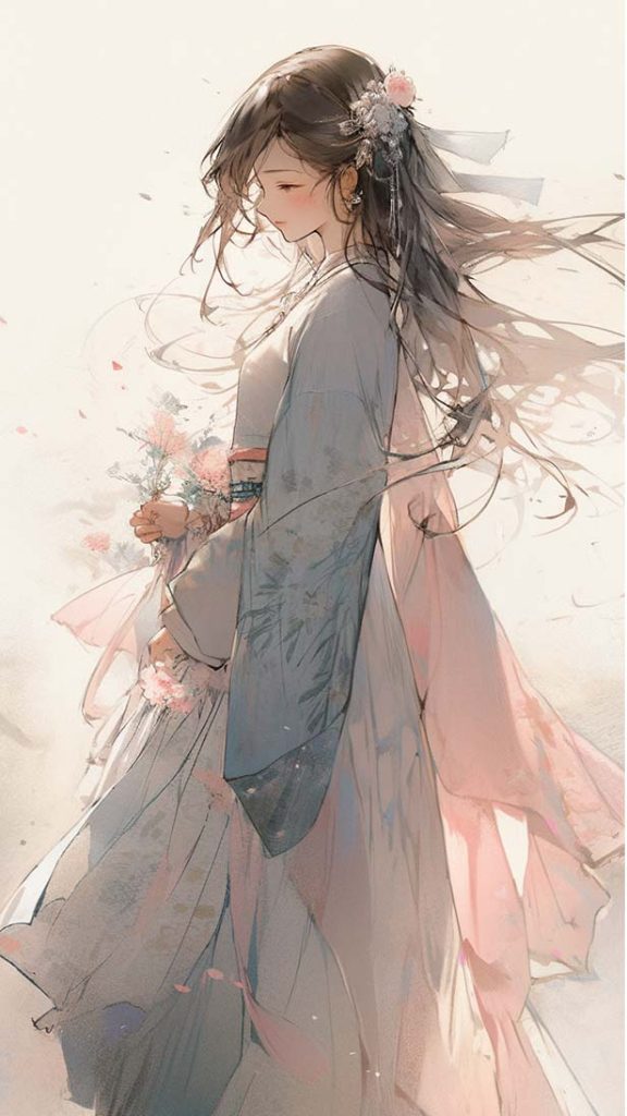 唯美半立体风汉服少女