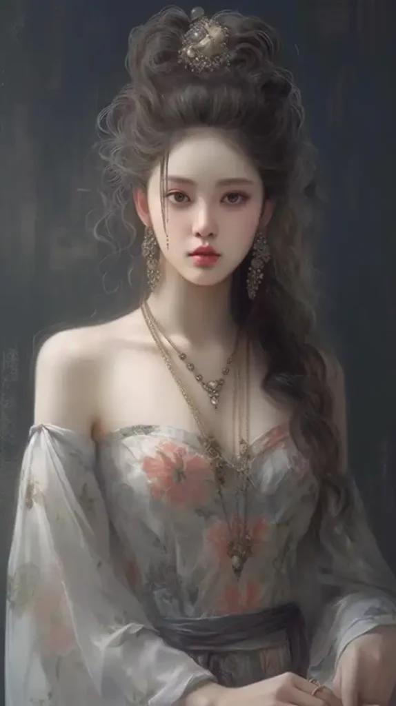 亚洲女性，浅白色和深灰色的风格 | Aitime丨人人都是大画师-Aitime丨人人都是大画师