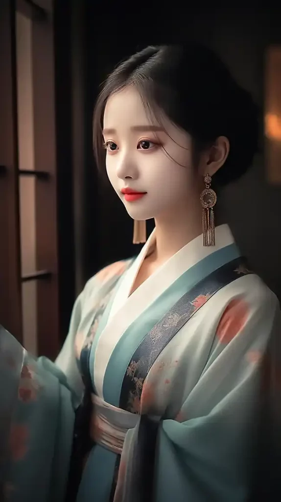 一个穿着汉服的中国女孩 | Aitime丨人人都是大画师-Aitime丨人人都是大画师