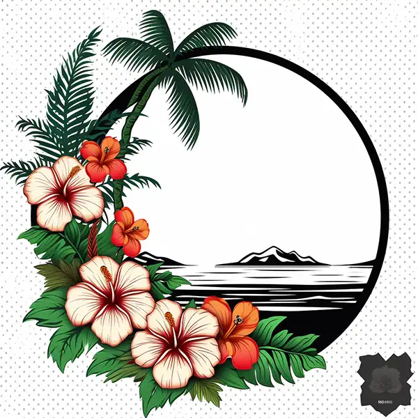 花景SVG，棕榈树SVG，夏威夷SVG | Aitime丨人人都是大画师-Aitime丨人人都是大画师