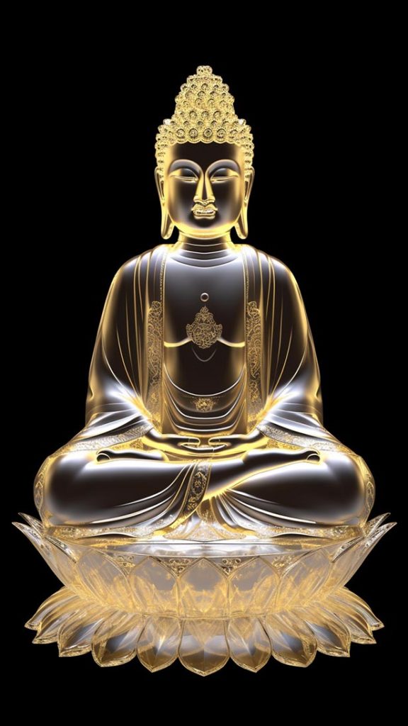金色水晶佛像轮廓 | Aitime丨人人都是大画师-Aitime丨人人都是大画师