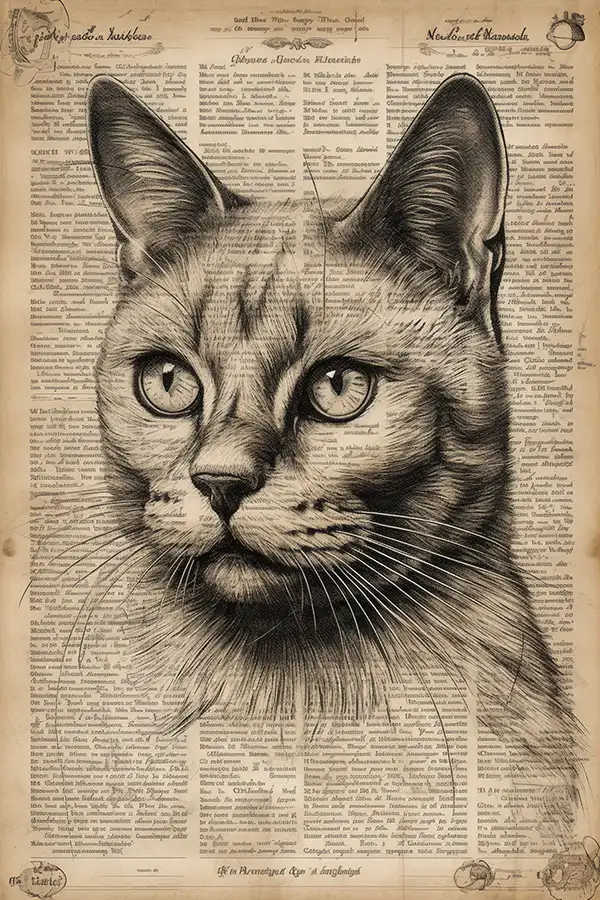 猫的肖像画，轻快的 | Aitime丨人人都是大画师-Aitime丨人人都是大画师