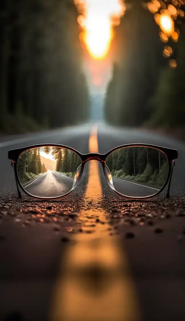 通往眼镜后面光源的道路清晰图像 | Aitime丨人人都是大画师-Aitime丨人人都是大画师