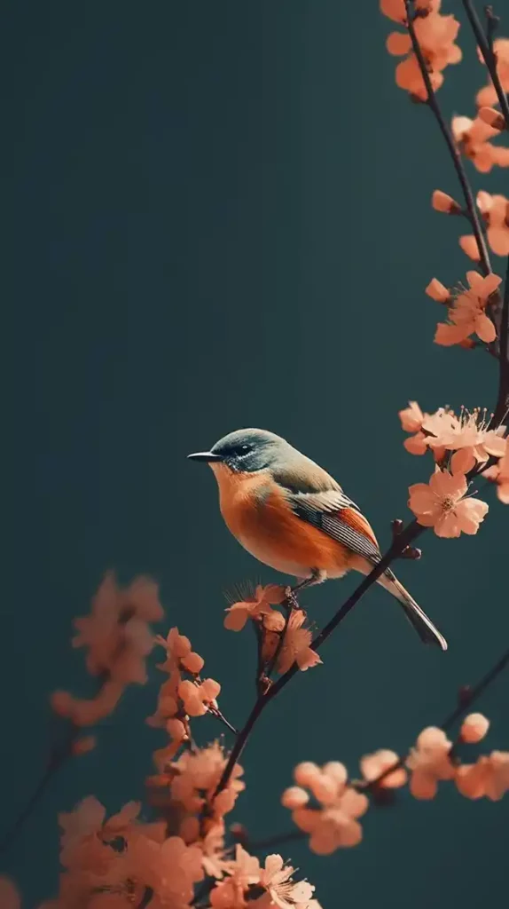 简单的花鸟手机现代壁纸 | Aitime丨人人都是大画师-Aitime丨人人都是大画师