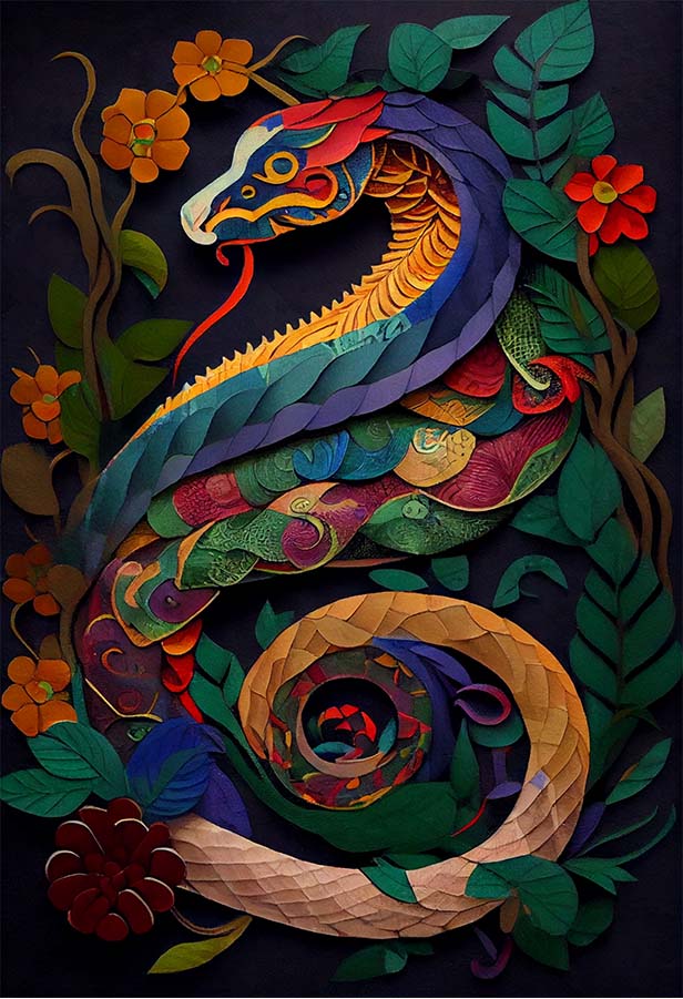 纸插画、生肖蛇 | Aitime丨人人都是大画师-Aitime丨人人都是大画师