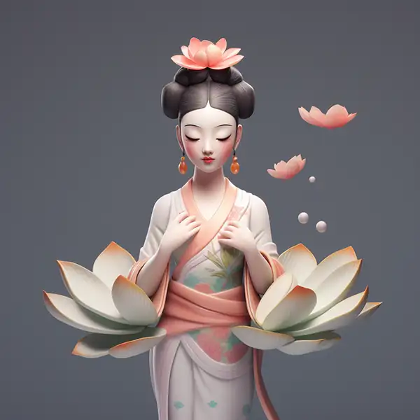 模型盲盒玩具荷花仙子的AI咒语prompt描述词-Ai绘画关键词 Midjourney指令模型盲盒玩具荷花仙子 | Aitime丨人人都是大画师-Aitime丨人人都是大画师