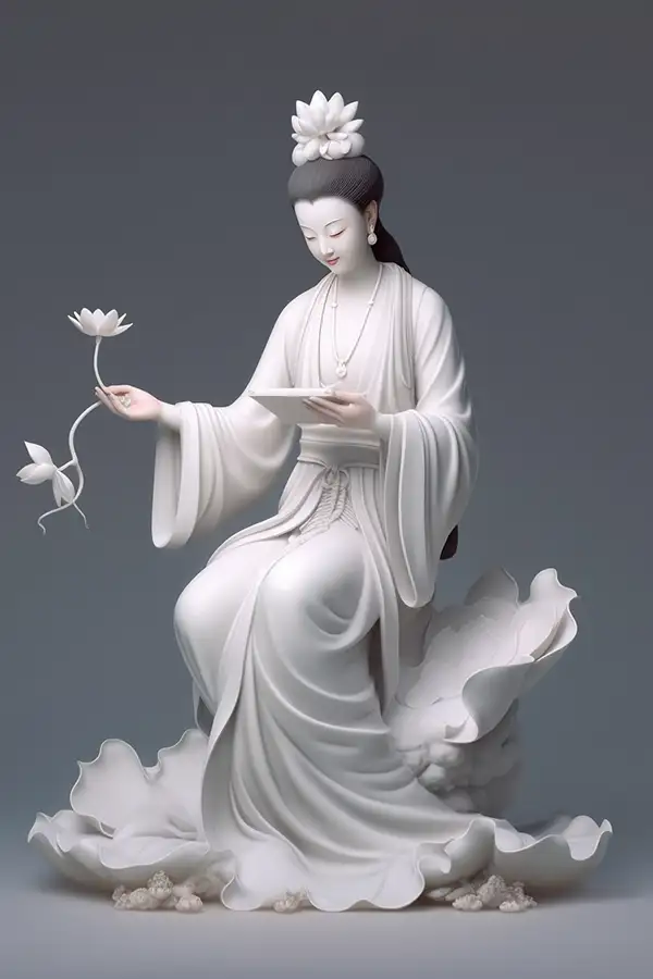 观音形象白瓷艺术品的AI咒语prompt描述词-Ai绘画关键词 Midjourney指令观音形象白瓷艺术品 | Aitime丨人人都是大画师-Aitime丨人人都是大画师
