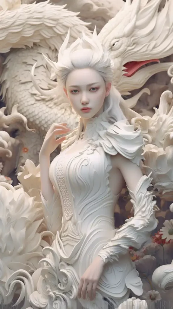 龙女的AI咒语prompt描述词-Ai绘画关键词 Midjourney指令龙女 | Aitime丨人人都是大画师-Aitime丨人人都是大画师