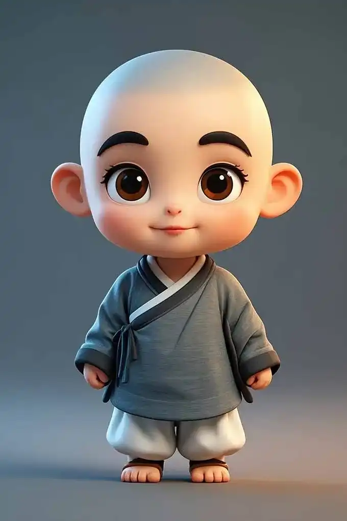 【即梦Ai】 | Aitime丨人人都是大画师可爱小和尚-Aitime丨人人都是大画师